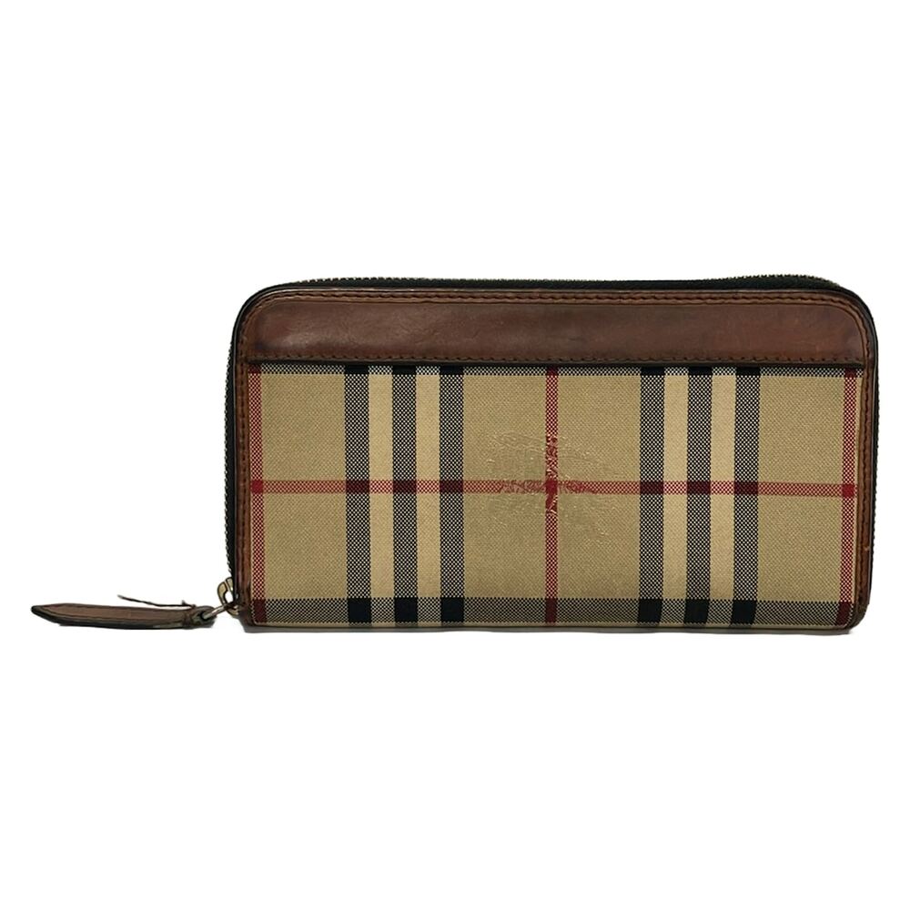 Burberry Long Wallet Beige Black Multi Jacquard Leather